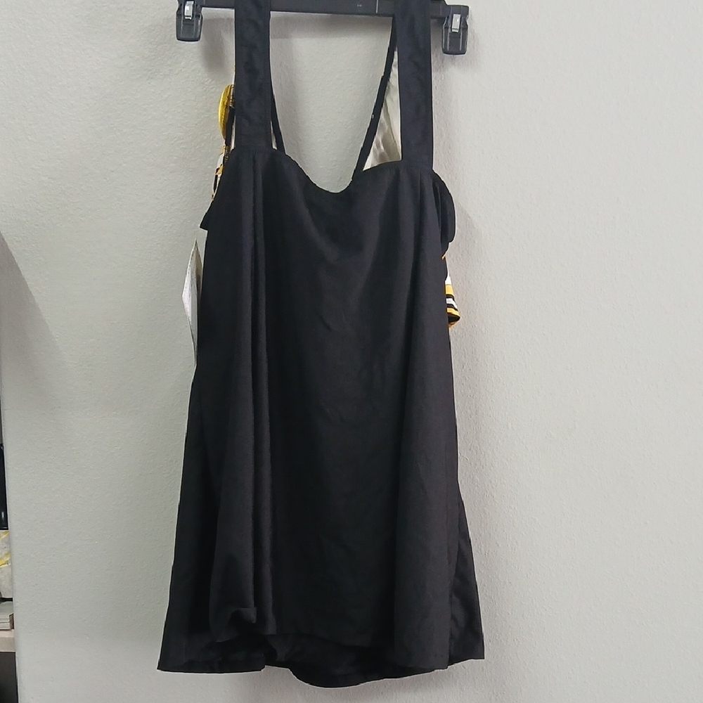 It Figures Black and Yellow Patterned swim dress 22w - Picture 5 of 6